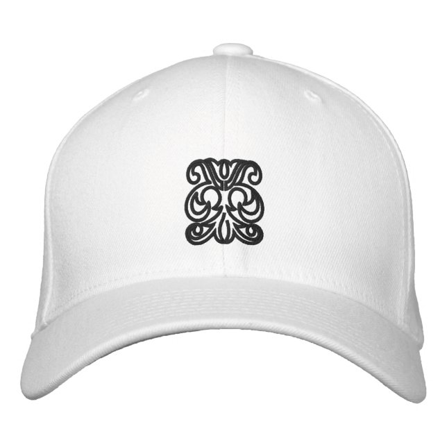 elegant embroidered ornament embroidered hat (Front)