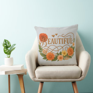 Elegant Embroidered Style Throw Pillow