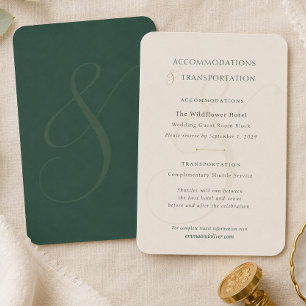 Elegant Emerald Accommodation Wedding Details Enclosure Card