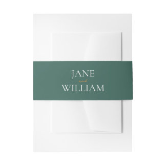 Elegant Emerald Belly Band Invitation Belly Band