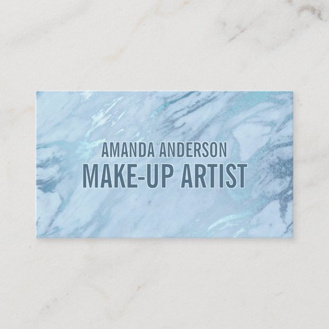 Elegant Emerald Blue Marble | Business Card (Front)