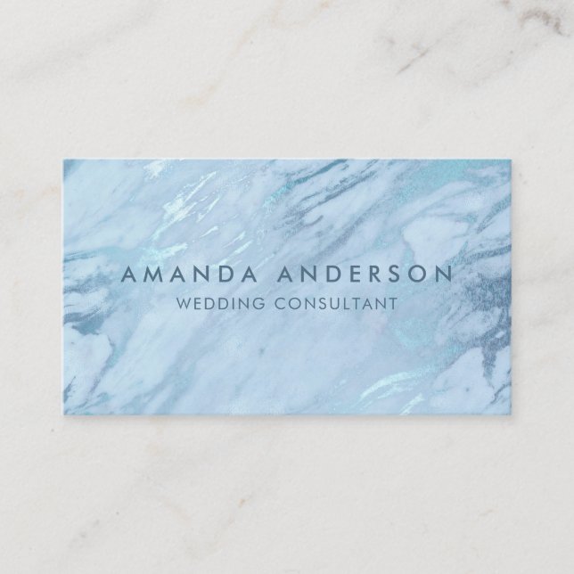 Elegant Emerald Blue Marble | Business Card (Front)