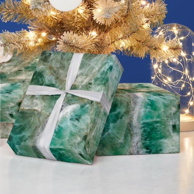 Elegant Emerald Crystal Wrapping Paper (Holidays)