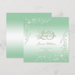 Elegant Emerald Decoration 25th Birthday  Invitation