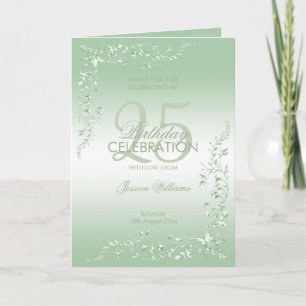 Elegant Emerald Decoration 25th Birthday Thank You Card