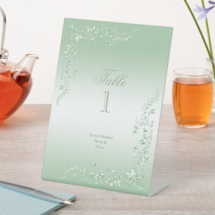 Elegant Emerald Decoration Birthday Table Number Pedestal Sign