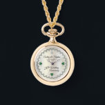 Elegant Emerald Diamonds 20th Wedding Anniversary  Watch<br><div class="desc">Opulent elegance frames this 20th wedding anniversary design in a unique scalloped diamond design with centre teardrop diamond with heart-shaped emerald accents and faux added sparkles on a white gold-tone gradient. Please note that all embellishments are printed and are only made to appear as real as possible in a flat,...</div>