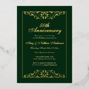 Elegant Emerald Gold 50th Wedding Anniversary