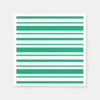 Elegant Emerald Green and White Stripes Napkin