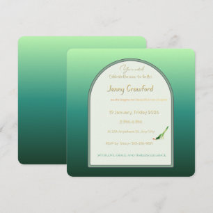 Elegant Emerald Green Arch Bridal Shower Invitation