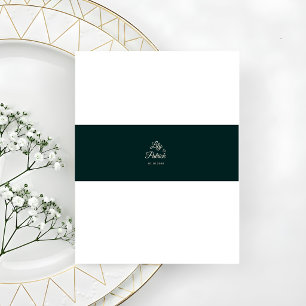 Elegant Emerald Green baby's breath  Invitation Belly Band