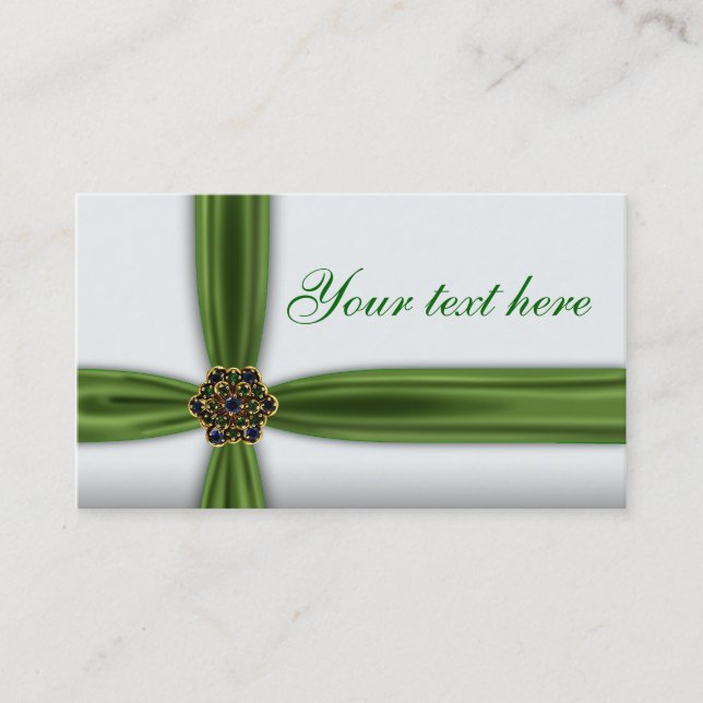 Elegant Emerald Green Business Card (Front)