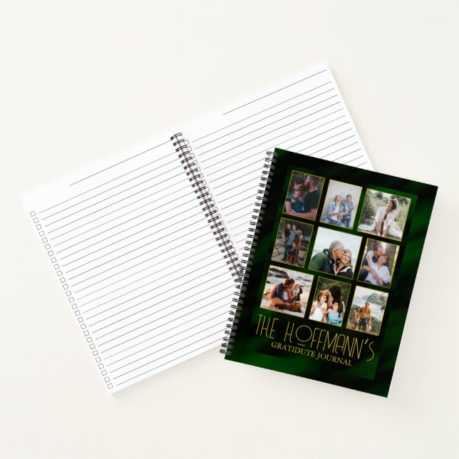 Elegant Emerald Green Gold 9 Photo Checklist  Notebook (Inside)