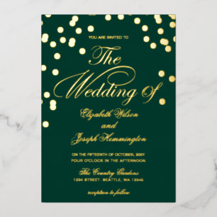 Elegant Emerald Green Gold Confetti Wedding