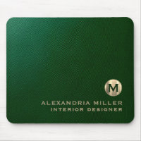 Elegant Emerald Green Gold Monogram