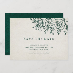 Elegant Emerald green greenery save the date
