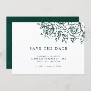 Elegant Emerald green greenery save the date