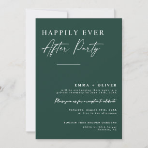 Elegant Emerald Green Happily Ever After QR Code Invitation
