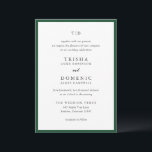 Elegant Emerald Green Monogram Modern Wedding Invitation<br><div class="desc">Modern wedding invitations featuring a clean design with serif and script fonts.</div>