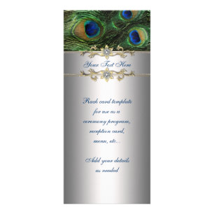Elegant Emerald Green Peacock Rack Card
