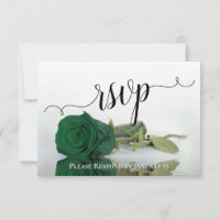 Elegant Emerald Green Reflecting Rose Wedding