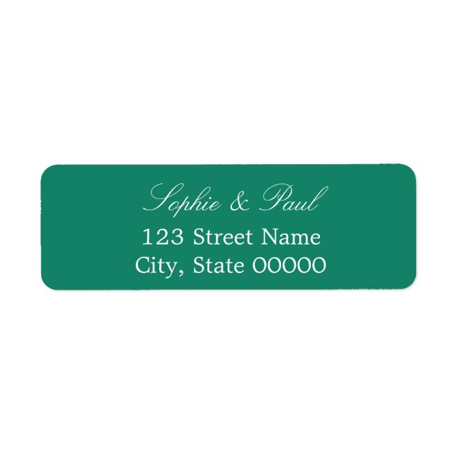 Elegant Emerald Green Return Address Label (Front)