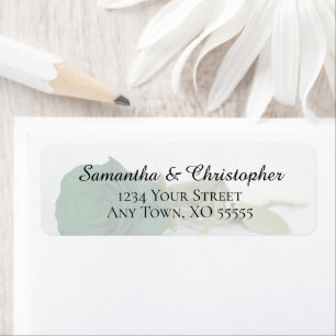 Elegant Emerald Green Rose Wedding Return Address