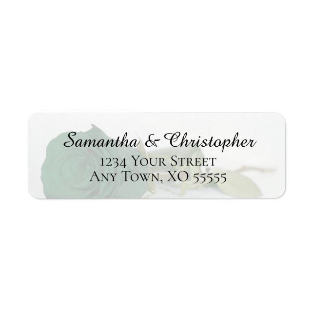Elegant Emerald Green Rose Wedding Return Address (Front)