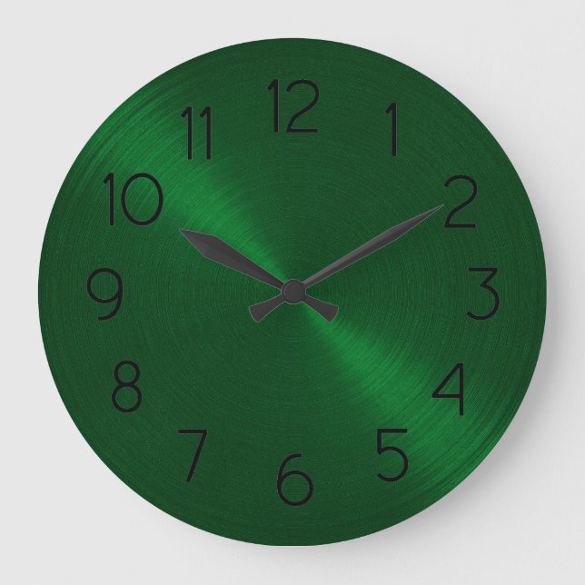 Elegant Emerald Green Sheen Large Clock (Front)