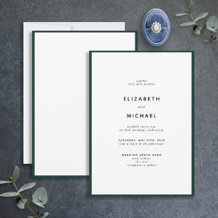 Elegant Emerald Green Typography Wedding Invitation