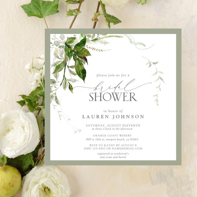 Elegant Emerald Green Watercolor Bridal Shower Invitation (Bridal Shower Invitation!
)