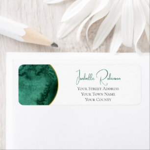 Elegant Emerald Green Watercolor Gold Wedding 