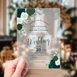 Elegant Emerald Green Watercolor Roses Wedding Acrylic Invitations<br><div class="desc">These beautiful acrylic wedding invitations feature an elegant yet rustic boho chic design with fancy script calligraphy and hand painted watercolor roses in shades of emerald green and mint. Available in both clear and frosted acrylic, these invitations are sure to wow your guests and leave a lasting impression. Wonderful way...</div>