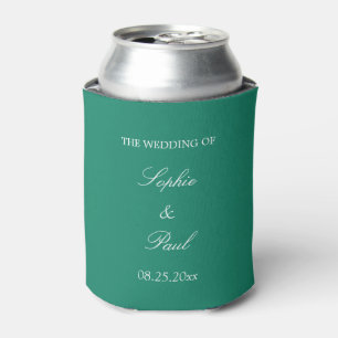 Elegant Emerald Green Wedding Favour Can Cooler