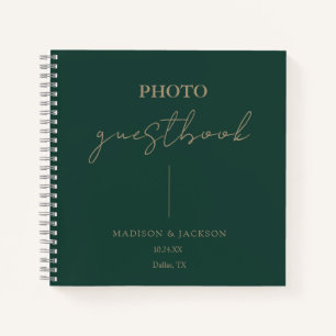 Elegant Emerald Green Wedding Guestbook Notebook