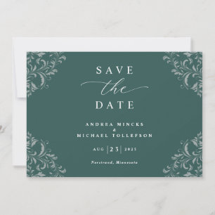 Elegant Emerald Green Wedding Save The Date
