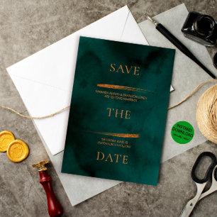 Elegant Emerald Green Wedding Save the Date Invitation