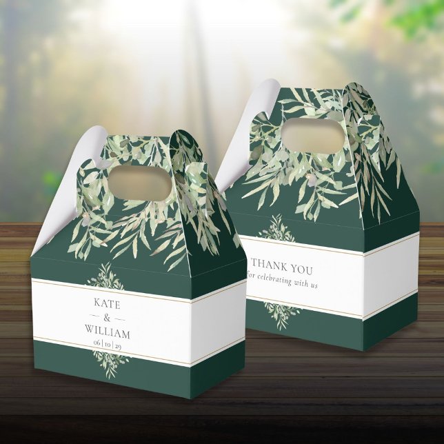 Elegant Emerald Greenery Wedding Favour Box (Elegant Emerald Greenery Wedding Favor Boxes)