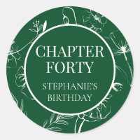 Elegant Emerald Ivory Floral Chapter 40th Birthday