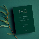 Elegant Emerald Monogram Wedding Save Date<br><div class="desc">These Emerald Green Gold Foil Pressed Save The Date cards are designed in a modern and minimalist style with a foil pressed monogram and your text of choice on a rich emerald green background with a black backer. All background colours, text colour and foil colour can be changed by you...</div>