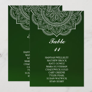 Elegant Emerald Paisley Wedding Seating Chart Invitation
