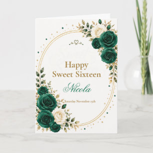 Elegant Emerald Sweet 16 Card