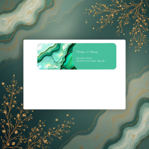 Elegant Emerald Teal Marble Watercolor Wedding