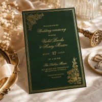 Elegant Emerald Vintage Regency Garden Wedding
