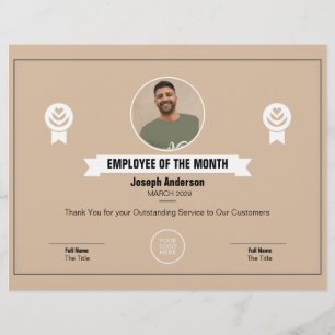 Elegant Employee Award Certificate Paper Sheet