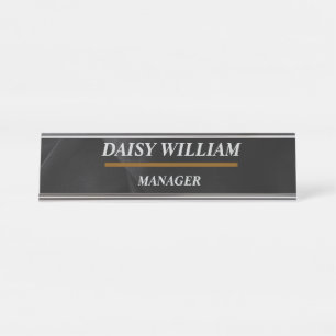 Elegant employee name tag desk name plate
