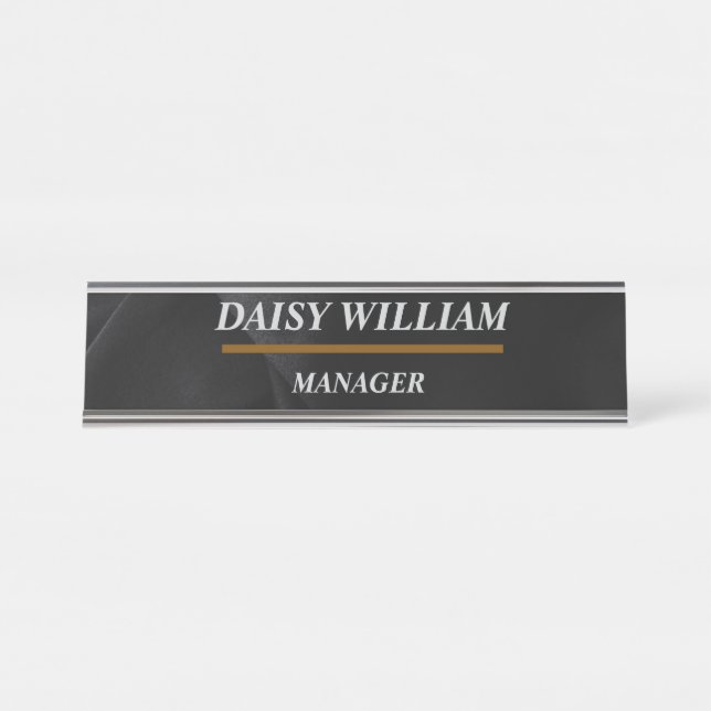 Elegant employee name tag desk name plate (Front)