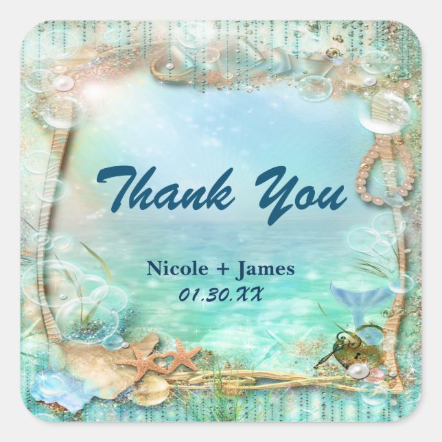 Elegant Enchanted Under The Sea Beach Stickers (Front)