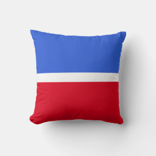 Elegant Enchanting Sapphire Blue, Red & White Cushion