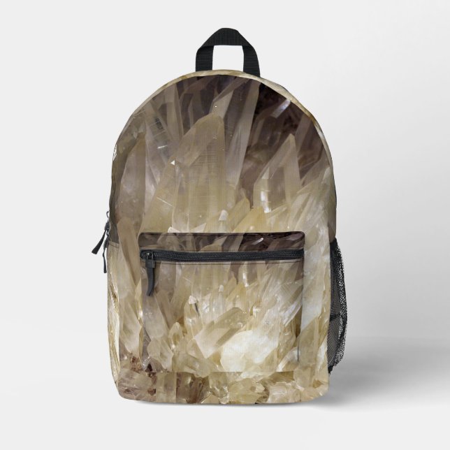 Elegant Energy Graphic Clear Quartz Printed Backpack (Front)